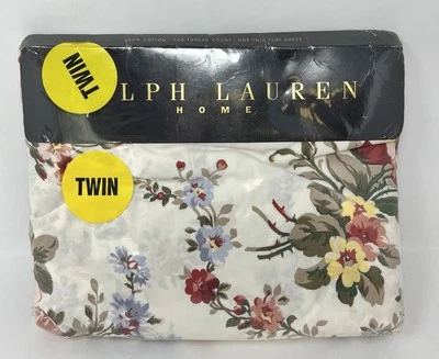 Vintage Ralph Lauren Petticoat Floral Twin Flat Sheet NEW Cottage Core