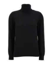A.P.C. Logo Embroidered Turtleneck Knit Jumper S,M Black