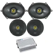 2x Kicker 46CSC684 6X8" Car Speakers, 2x 6.5" Speaker, 4-CH Bluetooth Amplifier