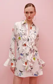 [Francesca Miranda] Cate Ruffled Cotton Mini Dress