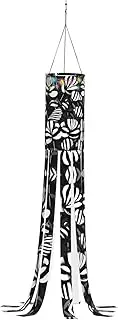 Halloween Garden Black White Striped Flowers Windsock Lights Halloween Lighted Windsock for Patio Yard Pathway Party Decor