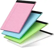 DORFAS 4 Pack Legal Pads 8.5 x 11 Legal Pads 8.5 x 11 College Ruled Notepads Colored Note Pads 8.5 x 11 Perforated Legal Notepads 80GSM Legal Pad 30 Sheets Writing Pads for School, College, Office
