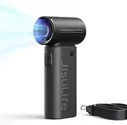JISULIFE Portable Turbo Fan, Powerful Cooling Handheld Fan, 40000 RPM Hight Speed, 5 Speeds Rechargeable, Lanyard, Mini Pocket Design, Personal Travel Essentials for Men Women, Makeup, Outdoor Black