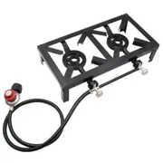 Outdoor Propane Gas Burner Cast Iron Stove for Patio Camping BBQ Cooking