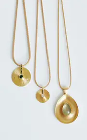 [Jade Ruzzo] Cymbal 18k Yellow Gold Diamond Pendant