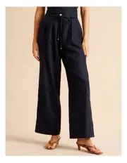 [Piper] European Linen Tailored Pants in Black