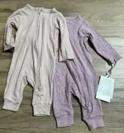 Target Cloud Island One Piece Zip Up Jammies Pajamas Size 0 - 3 Months 2 Pack