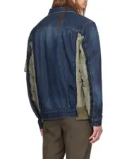 patchwork denim jacket 0,1,2,3 Blue