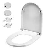 Toilet Seat Soft Close Quick Release White U Shape Toilet-Suite With Cover Set