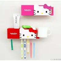 在飛比找蝦皮購物優惠-Hello Kitty牙刷和牙膏支架杯座 凱蒂貓吸盤式多功能