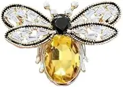 [Fuqimanman2020] Colorful Rhinestone Crystal Bee Brooch Pin Vintage Bee Pearl Lapel Pin for Women Retro Rhinestone Insect Pin Jewelry Gift