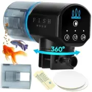 FISHNOSH Automatic Fish Feeder for Aquarium - New Generation 2024, Black, Blue