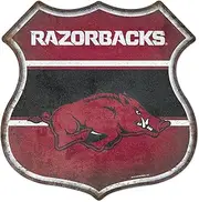Rico Industries NCAA Arkansas Razorbacks Rustic 11.5" Home Decor Metal Route Sign