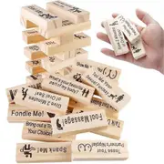 Wooden Super Naughty Block Tower Game Tumbling Stacking Blocks for Couples Night As shown