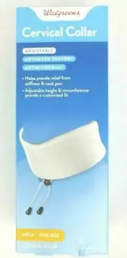 Adjustable Cervical Neck Collar White Antimicrobial Advanced Support 11-20” OSFA