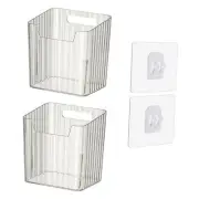 Set of 2 Storage Organizer Bins Wall Mounted Floating Shelves Fridge Organizer