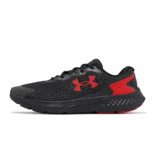 【UNDER ARMOUR】慢跑鞋 Charged Rogue 3 Reflect 男鞋 黑 紅 透氣 回彈 路跑 訓練 運動鞋 UA(3025525001)