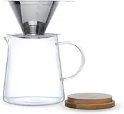 J-kitchens Retro Coffee Server Set (Stainless Steel Coffee Dripper & Drip Pot) Φ80xH112mm 580cc Current Model