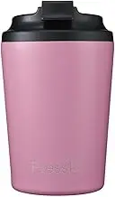 made by Fressko Reusable Coffee Cup - Stainless Steel Insulated Mug - Leak Proof Travel Cup for Hot/Cold Drinks - 3 Hr Heat Retention - Fits Car Holders & Coffee Machines - Bubblegum - 8oz 227ml