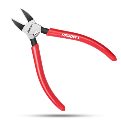 ARROW 6" Precision Wire Cutters Diagonal Flush Cut Plier Spring Load Side Cutter