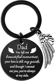 [igvean] Sympathy Keychain for Loss of Dad, Black