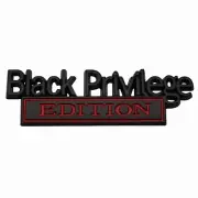 One Pc Metal Black Privilege Edition 3D Letter Fender Emblem Badge (Black+red)