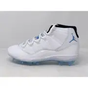 Air Jordan 11 'Legend Blue Columbia' White Football Cleats, Size 9.5 HM7324-104