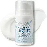 Hyaluronic Acid Moisturising Cream by Eva Naturals - Best Wrinkle Cream - Retinol, Vitamin B, C & E, CoQ10 & Green Tea - Anti-Ageing: Reduces Dry Skin, Fine Lines & Wrinkles - Stimulates Collagen