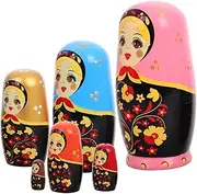 1 Set Wooden Russian Nesting Dolls for Girl Matryoshka Decorative Wooden Dolls Cultural Decor Accent