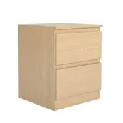 Bedside Tables Storage Cabinet Nightstand 2 Drawer JOSS OAK