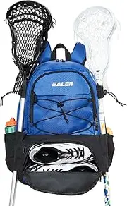 EALER ELB100 Lacrosse Bag, Turf Lacrosse Backpack Bag, Extra Large Lacrosse Bags with Two Stick Holder and Separate Cleats Compartment Field Hockey Bag