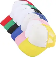 [FRCOLOR] 6Pcs Sublimation Blank Baseball Hats for DIY Printing Breathable Mesh Caps for Outdoor Sports Camping Fishing and More for Custom Designs and Creative Projects