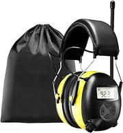 AM/FM Radio Headphones with Digital Display, 30dB AM FM Hearing Protection Safety Earmuffs, Ear Protection for Mowing