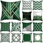 Green Pillowcase Abstarct Geometric Cushion Cover Patchwork Pillow Cover