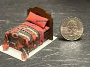 Dollhouse Miniature Bed Red R 1:48 Quarter inch scale 1/4 F210 Dollys Gallery