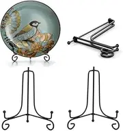 Plate Stands for Display - 6 Inch Plate Holder Display Stand , Metal Easel Stand for Picture Frame Decorative Plates, Book, Photo, Collectibles（4 Pack）