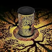 Solar Lantern Outdoor,Waterproof LED Solar Light Lanterns for Garden Outside,Haning Tree Pattern Solar Lights Lable Lamps Garden Decoration Backyard Lighting Gift