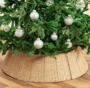 32 Inch Christmas Tree Collar, Handwoven Farmhouse Tree Collar Ring, Rustic Chri