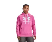 Womens Under Armour Rival Fleece Logo Pink Edge Hoodie Cotton/Polyester