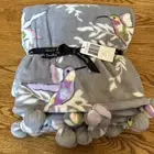 Vera Bradley Happy Hummingbirds Whimsy Pom Fleece Throw Blanket 80” x 50” NEW
