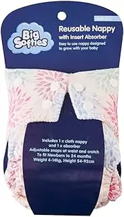 Big Softies Girl Reusable Nappy with Insert Absorber, Vehicle