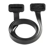 Angled OBD-II Flexible Scanners Flat Long Cord Extension Cable for OBD2 Vehicles