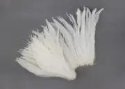 16/18 INCH Pure Bleached White Rooster Feather, sold by bundles of 80-100
