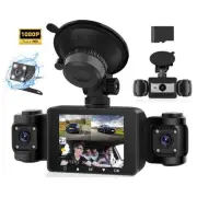 Dash Cam for Cars Front/Inside/Rear View Camera 2.4 inch Screen 4-View Camera...
