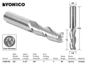 3/8" Dia. Upcut Spiral End Mill CNC Router Bit - 3/8" Shank - Yonico 31350-SC
