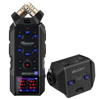 Zoom H6essential Portable Audio Recorder + EXH6e Dual XLR-1/4" TRS Input Capsule