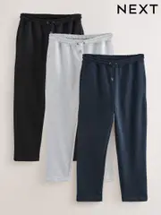 Black/Navy Blue/Grey Marl Straight Leg Jersey Joggers 3 Pack (AW8166) | $89