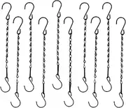 JCHFR 10 Pack 10 Inch Black Iron Hanging Chains, Plant Hangers with S Hooks for Hanging Plants, Bird Feeders, Lanterns, Wind Chimes and Decorative Ornaments
