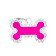 My Family Glam Bone Pet Tag Collar Accessory Pink Small - Pink