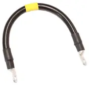 1/0 Black Battery Interconnect Cable 10" with 3/8" Lugs ASSEMBLED IN USA